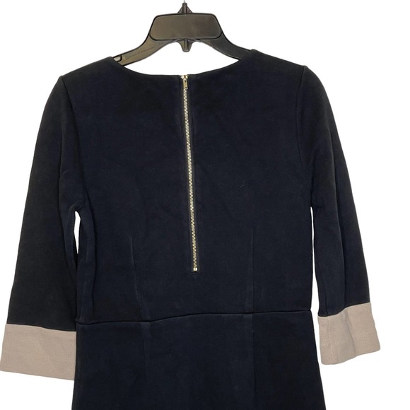 Banana Republic Women 4‎ Thick Knit Sheath Dress Back Zip Colorblock 3/4 Sleeve - Picture 7 of 8